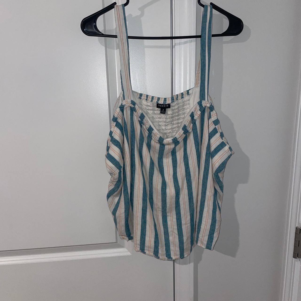 Torrid Striped Linen-Blend Tank Top