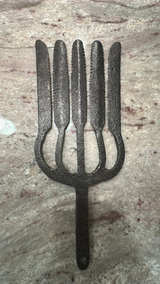 Antique Hand Forged Wrought Iron Eel Fork - Image 1