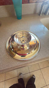 Vintage Silver Plated Round Serving Tray - Image 2
