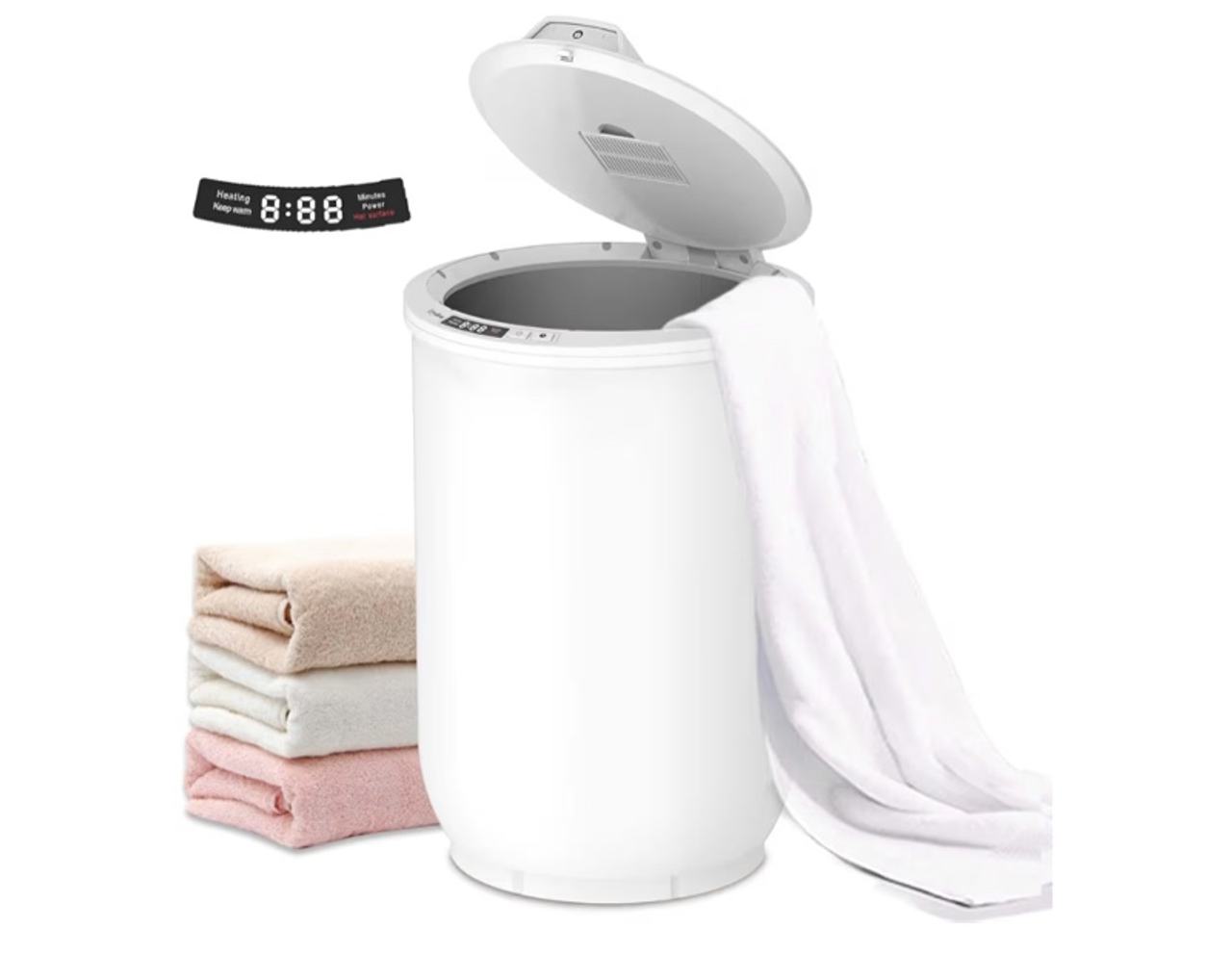 Ultra Large Capacity Towel Warmer Bucket, Rapid Heating with Timer, One-Button 