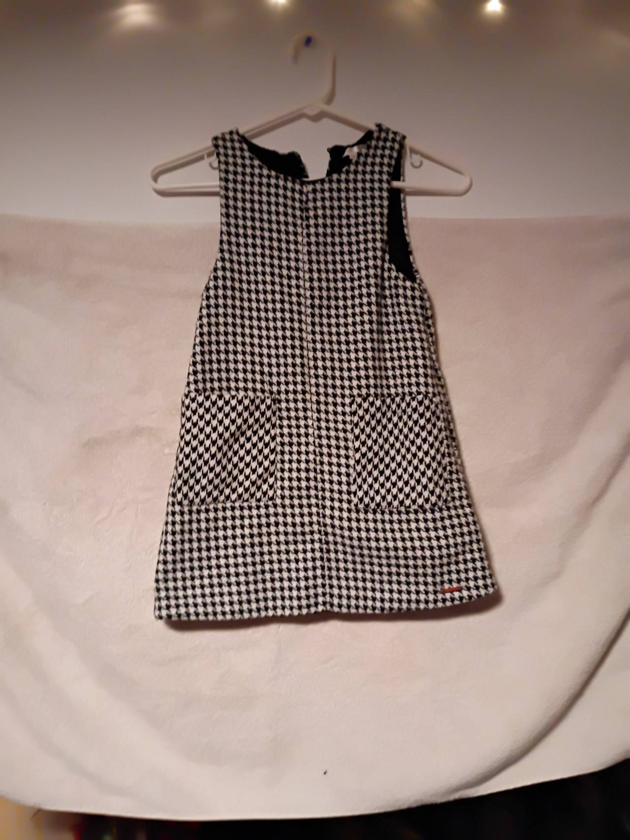 Tahari Girl Houndstooth Pinafore Dress