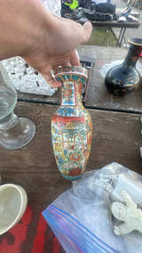 Chinese Porcelain Moriage Vase Floral Pagoda - Image 3
