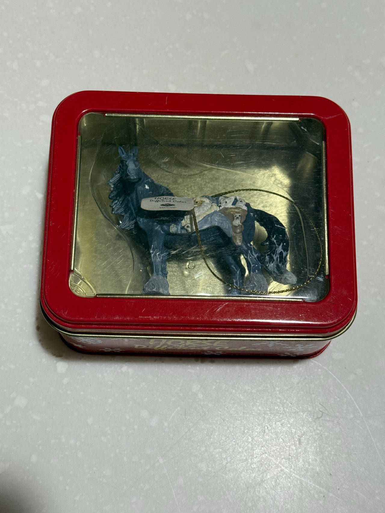 Breyer Holiday Horse Ornament in Tin - Blue Roan Shire