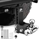 METOWARE Adjustable Trailer Hitch Ball Mount - Image 1