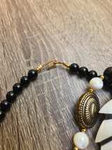 Mother of Pearl Lion Head Beaded Necklace - Image 1