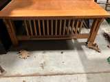 Mission Style Oak Coffee Table - Image 4