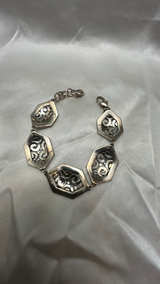 Sterling Silver Hexagon Link Bracelet - Image 3