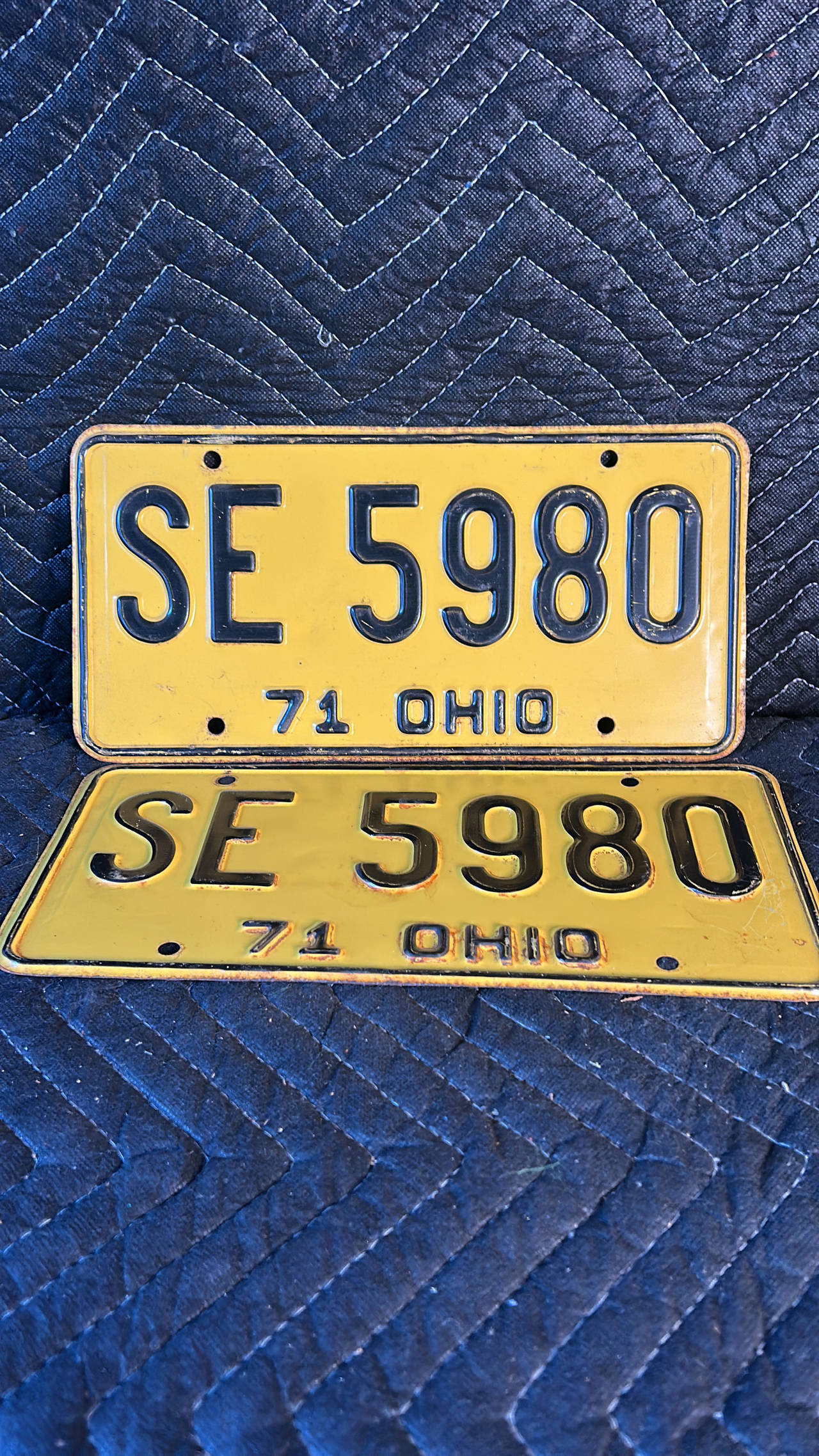 1971 Ohio License Plate Pair