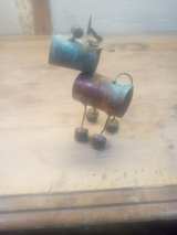 Handmade Copper Pipe Bull Sculpture - Image 1