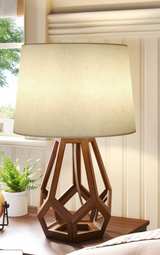 Set of 2 Threshold Large Wood Geo Table Lamps - Image 2