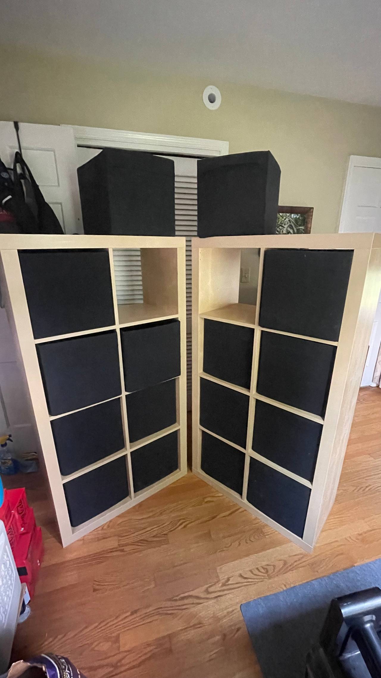 Two IKEA KALLAX Shelf Units