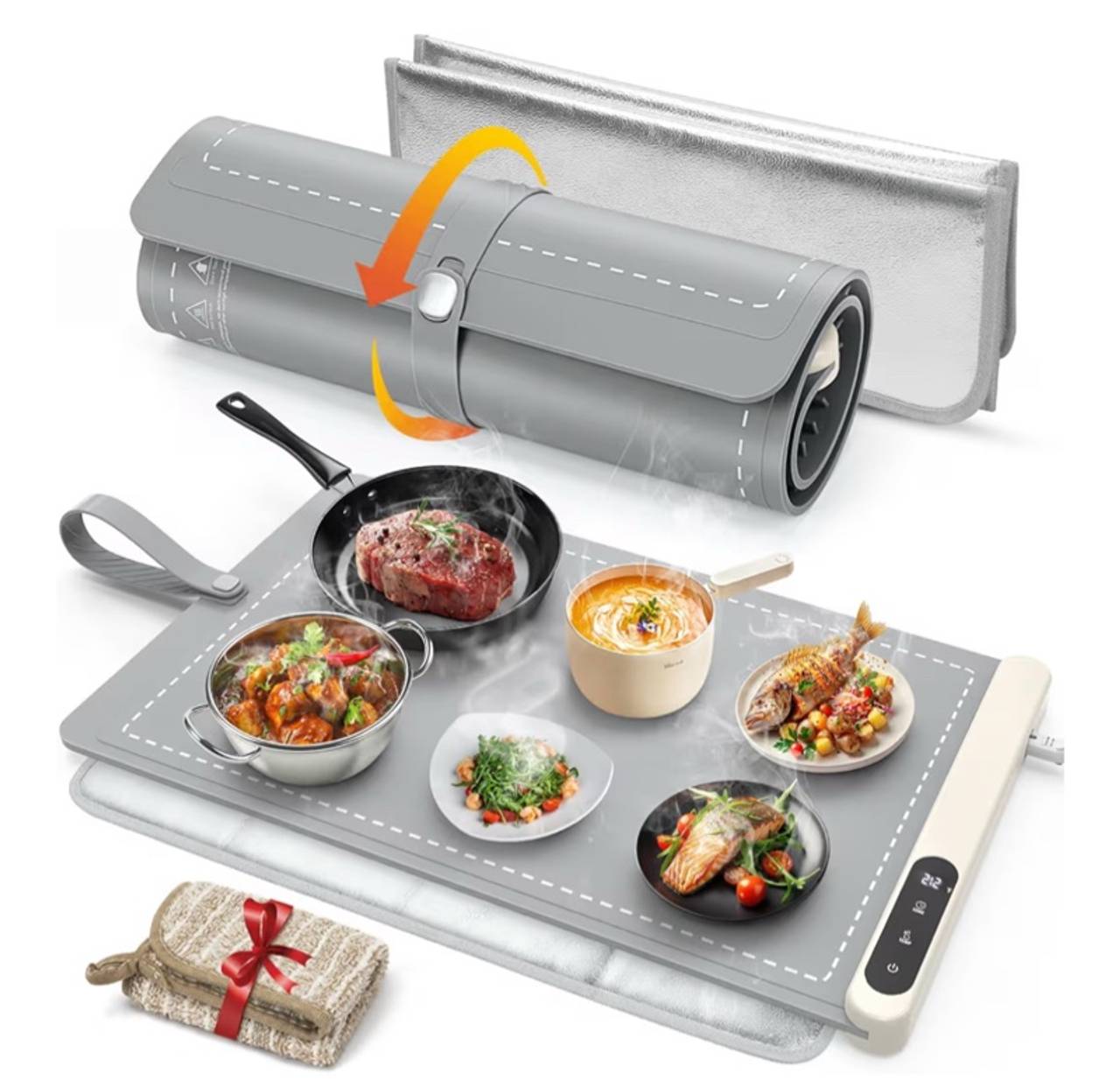 FYY Warming Mat for Food with Heat Resistant Pad, Prevent Countertop Cracks 