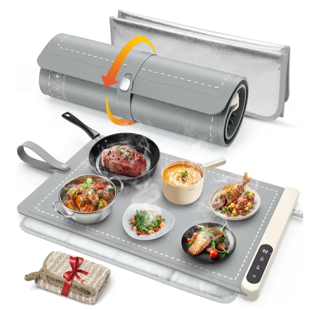 FYY Warming Mat for Food with Heat Resistant Pad, Prevent Countertop Cracks 