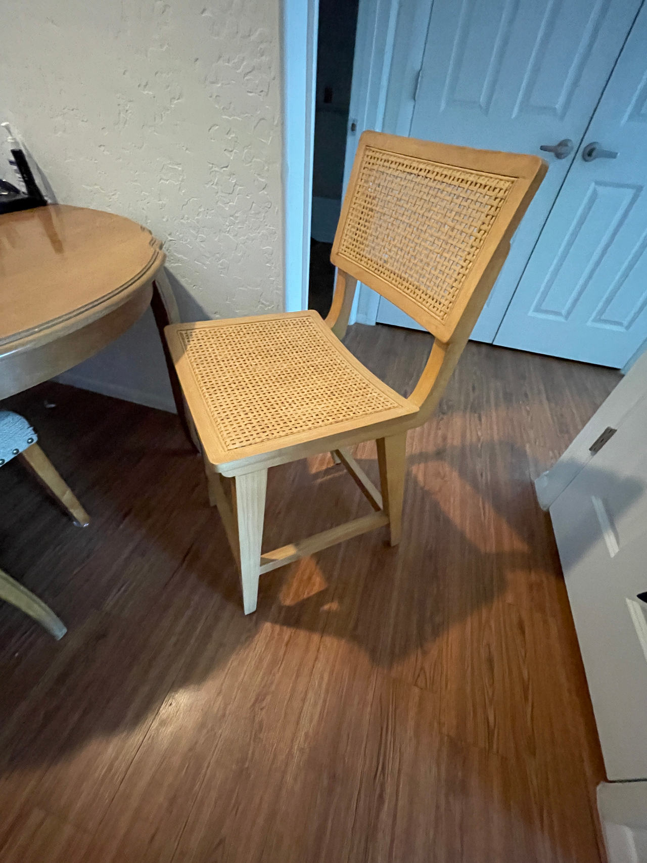 Wood and Cane Bar Stool