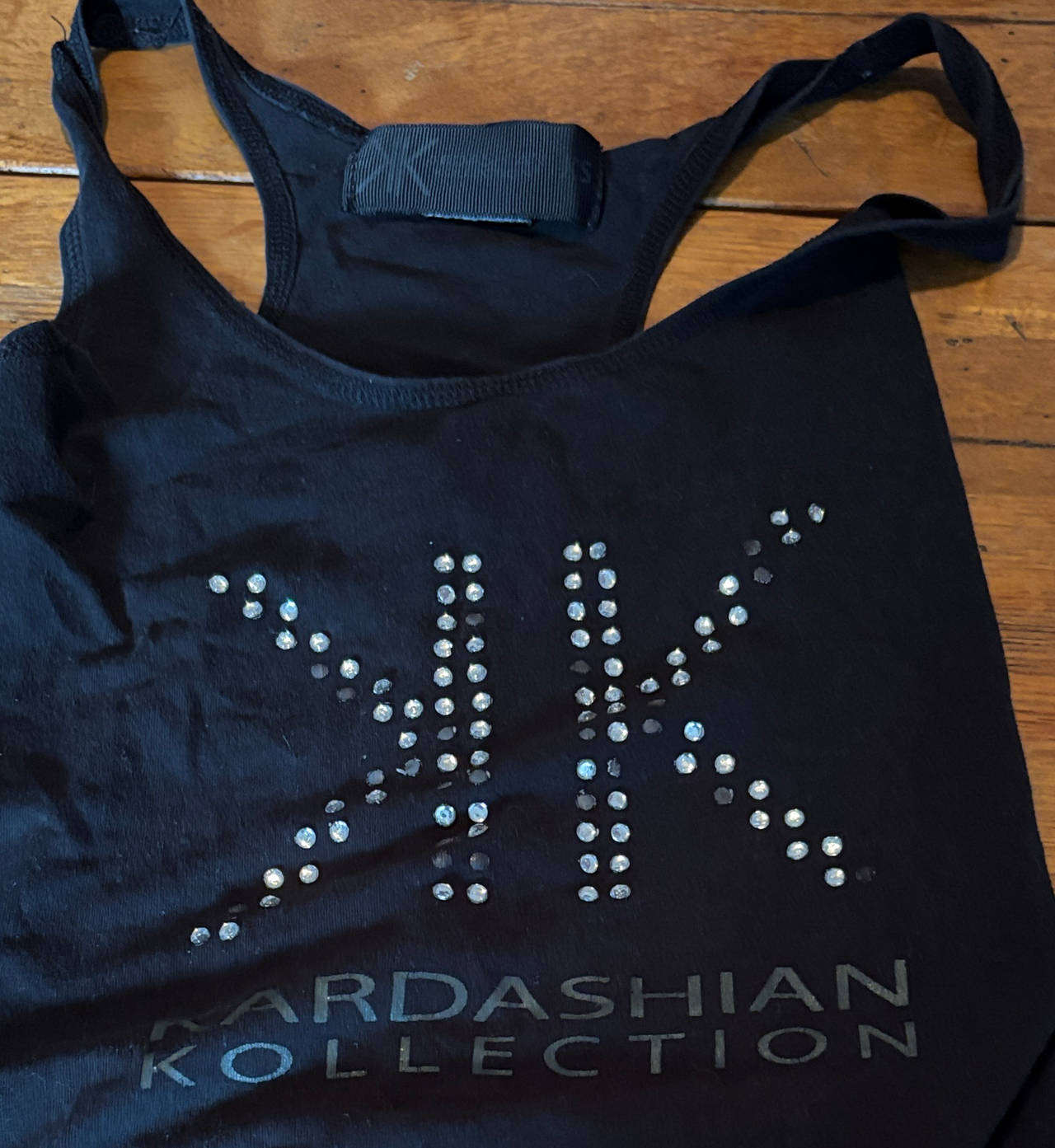 Kardashian Kollection Rhinestone Logo Tank Top