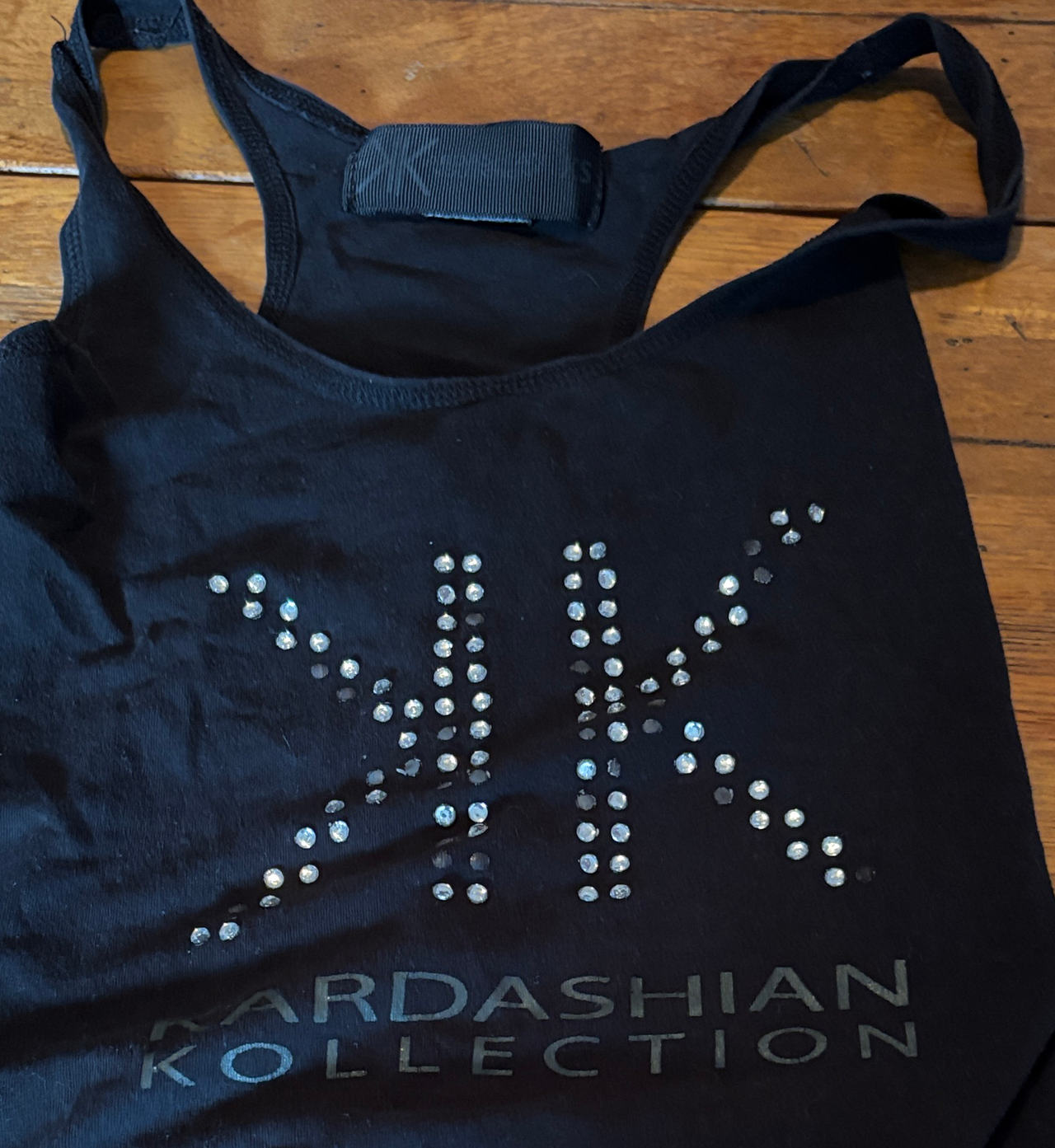 Kardashian Kollection Rhinestone Logo Tank Top