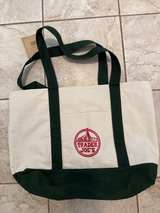 Trader Joe's Large Canvas Tote Bag Green/Off-White - Image 2