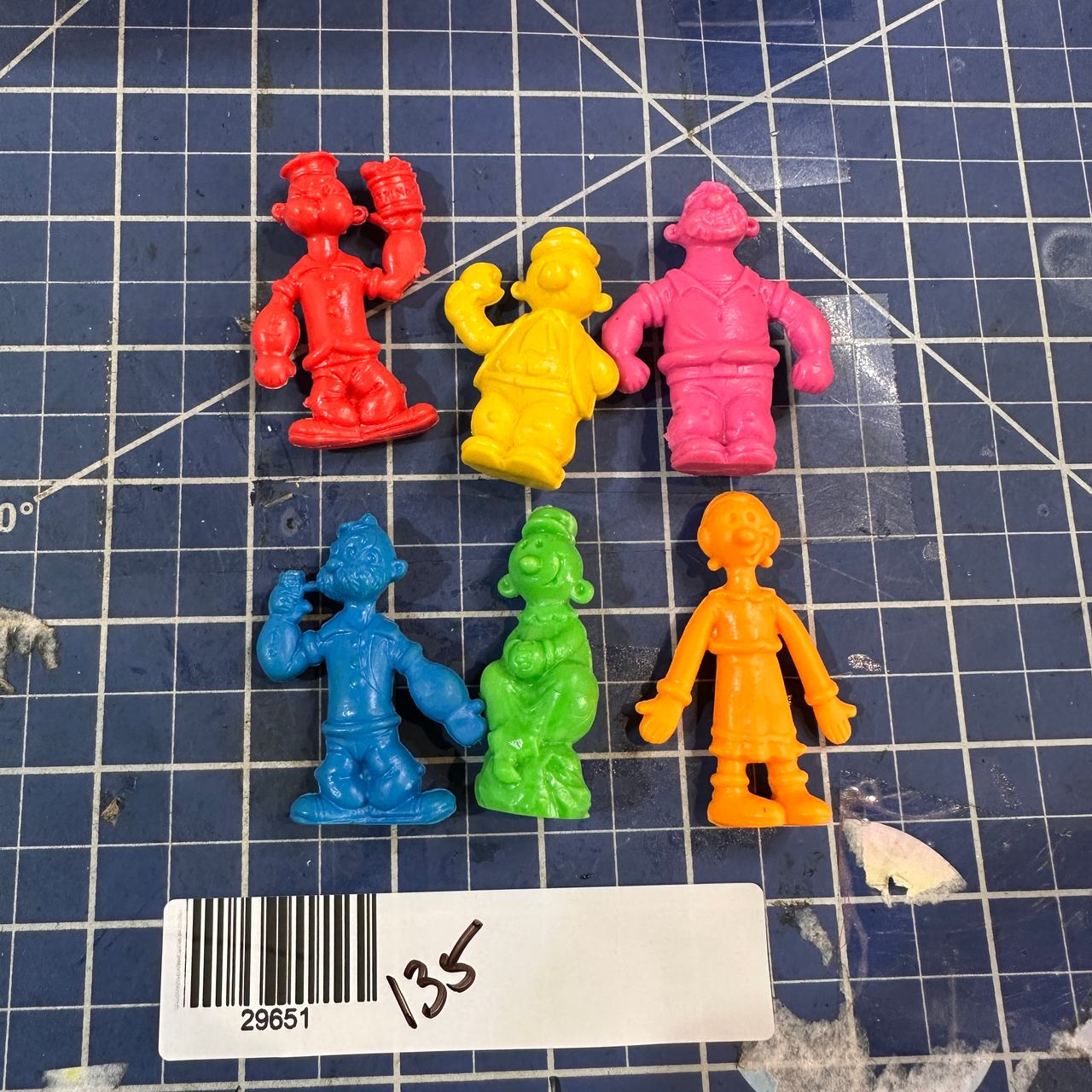 Popeye and Friends Rubber Mini Figures vtg 1989s  6pcs  135
