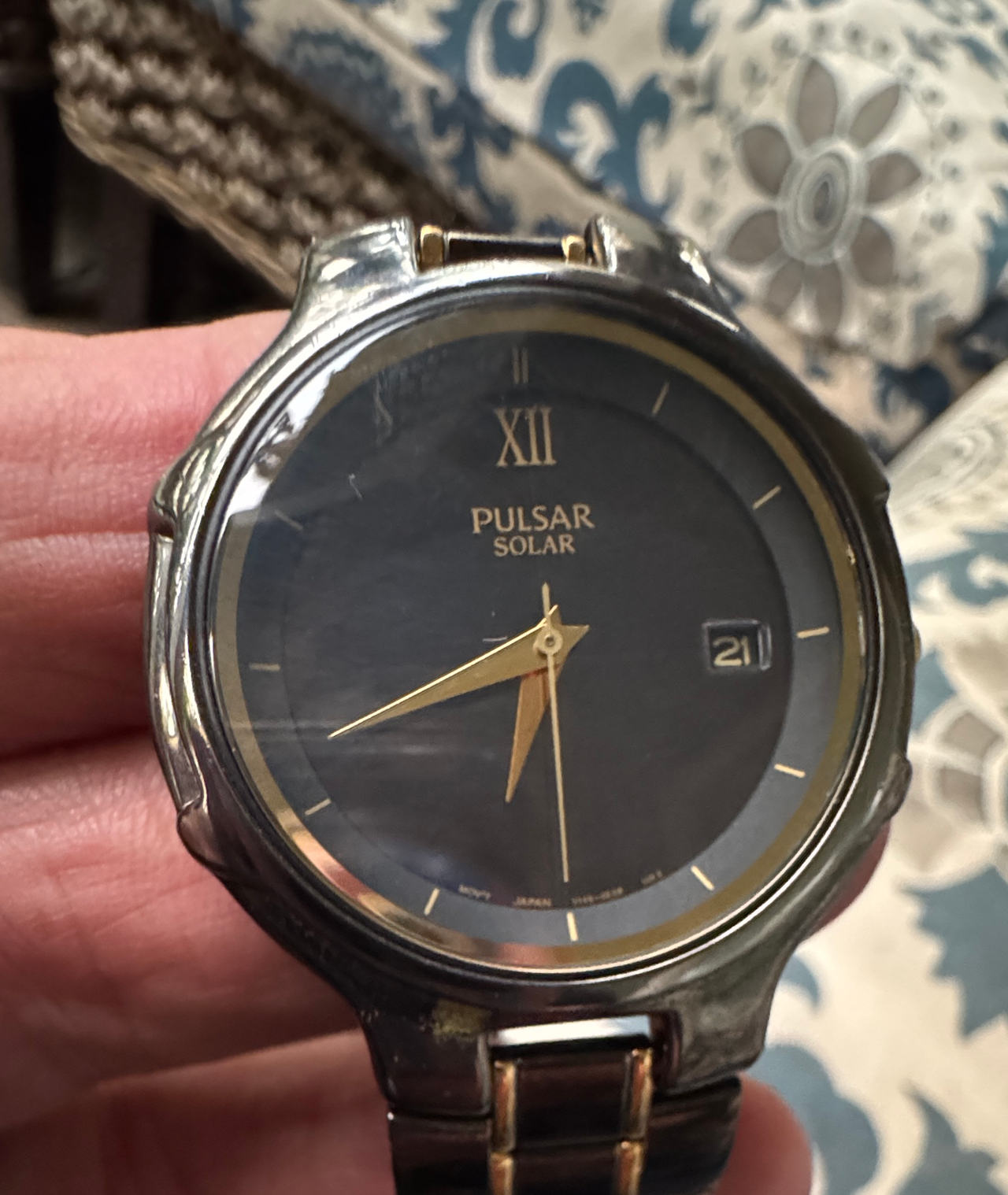 Pulsar Solar V145-0B10 Two-Tone Watch