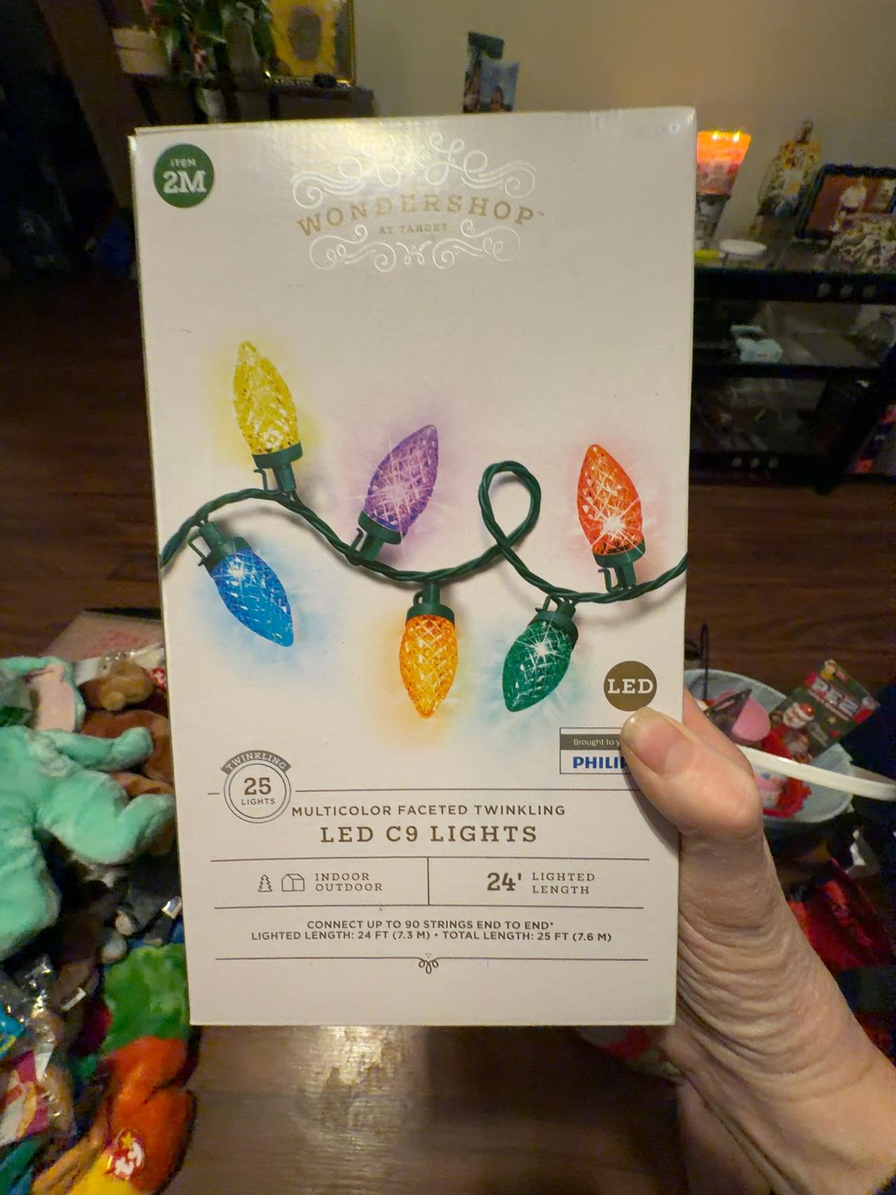 Wondershop 25ct Multicolor Faceted LED C9 Christmas String Lights