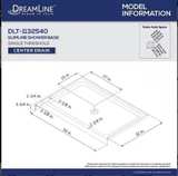 DreamLine SlimLine 54 in. x 32 in. Single Threshold Alcove Shower Base in White with Center Drain - Image 8