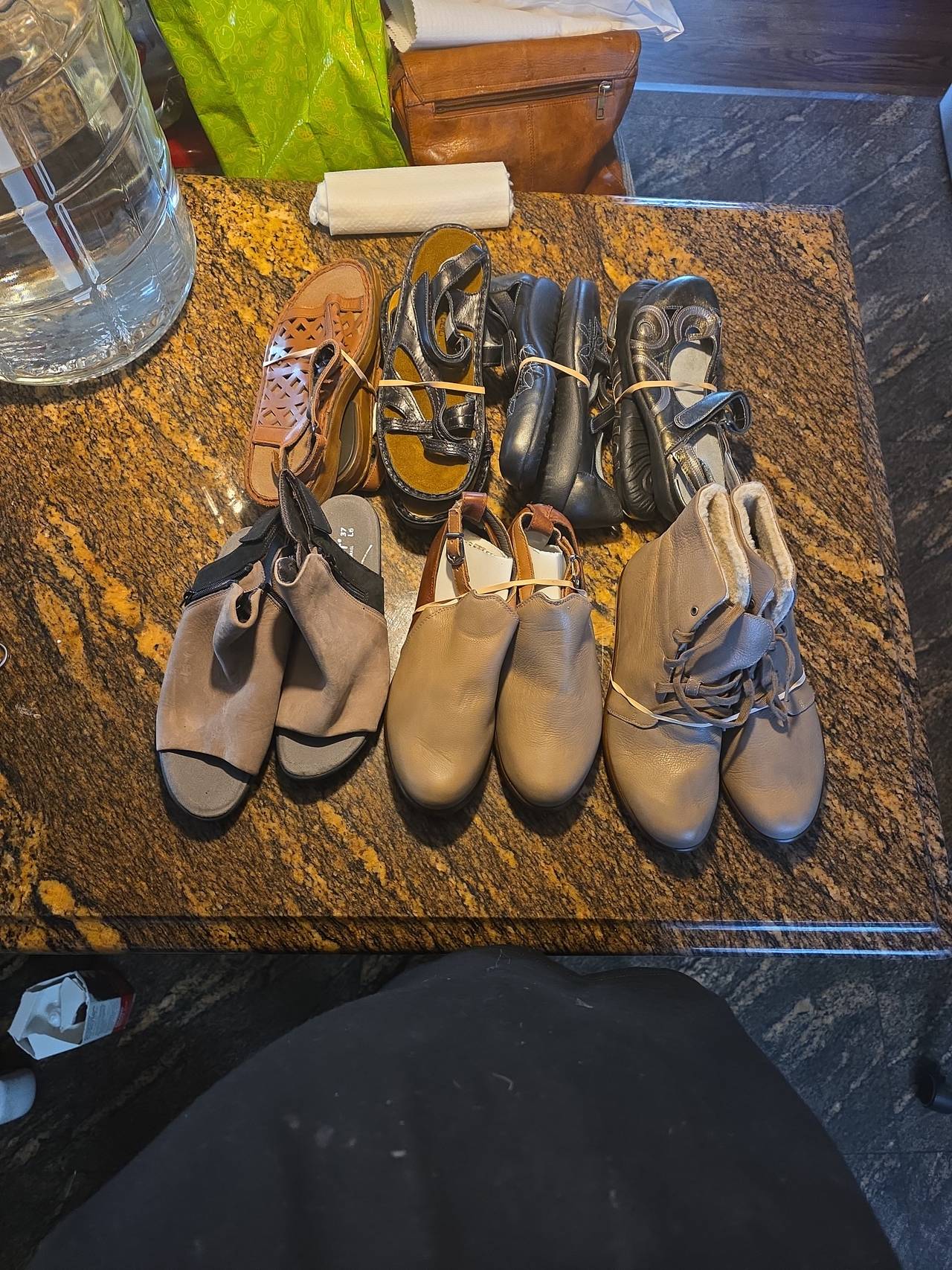 Lot of 7 Pairs New Naot Women's Leather Shoes Size 37