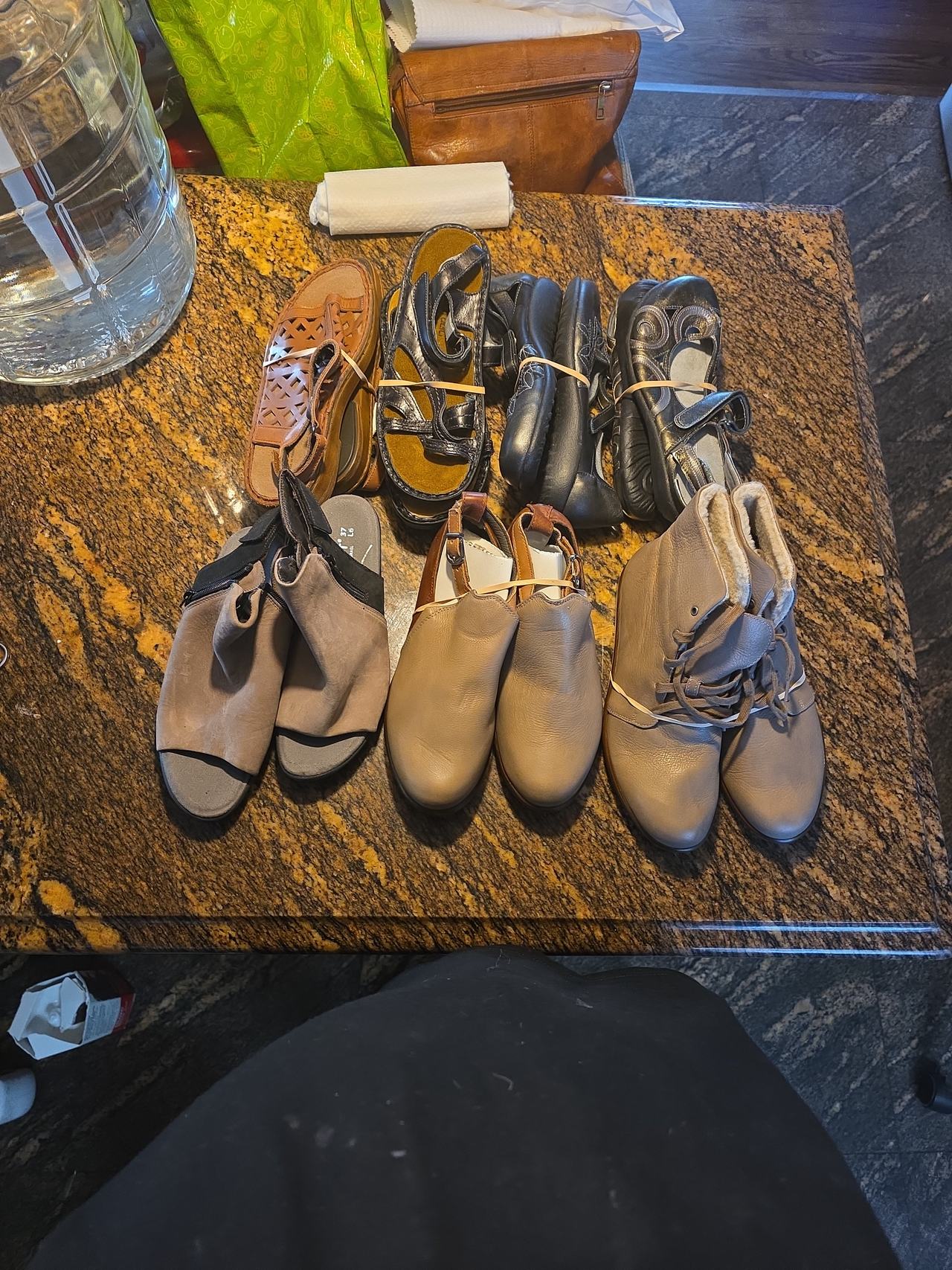 Lot of 7 Pairs New Naot Women's Leather Shoes Size 37