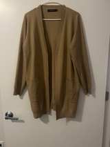 Vince Rib Placket Wool & Cashmere-Blend Cardigan Camel Tan - Image 4