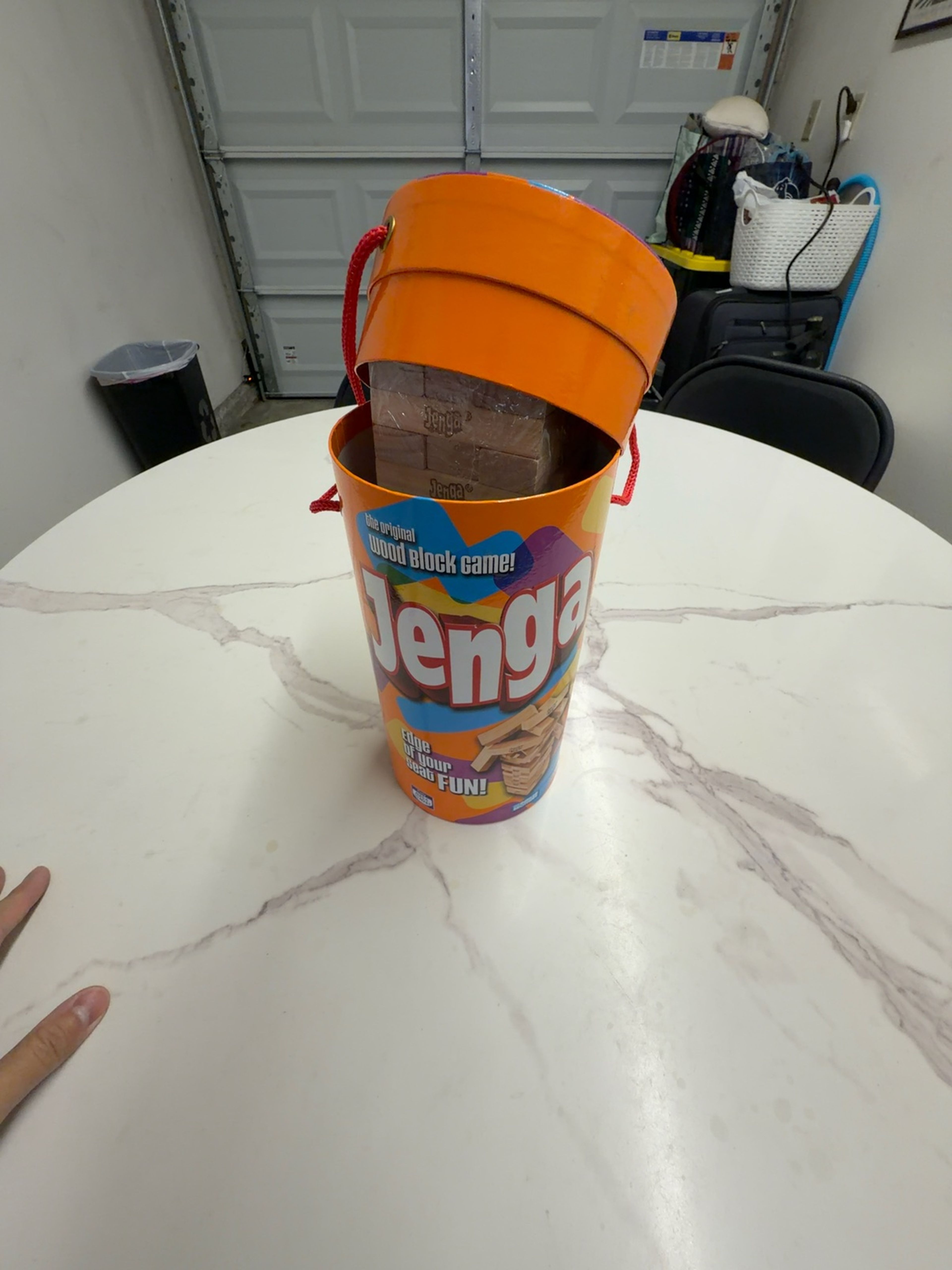 Hasbro Jenga Classic Orange Tube Wooden Block Game