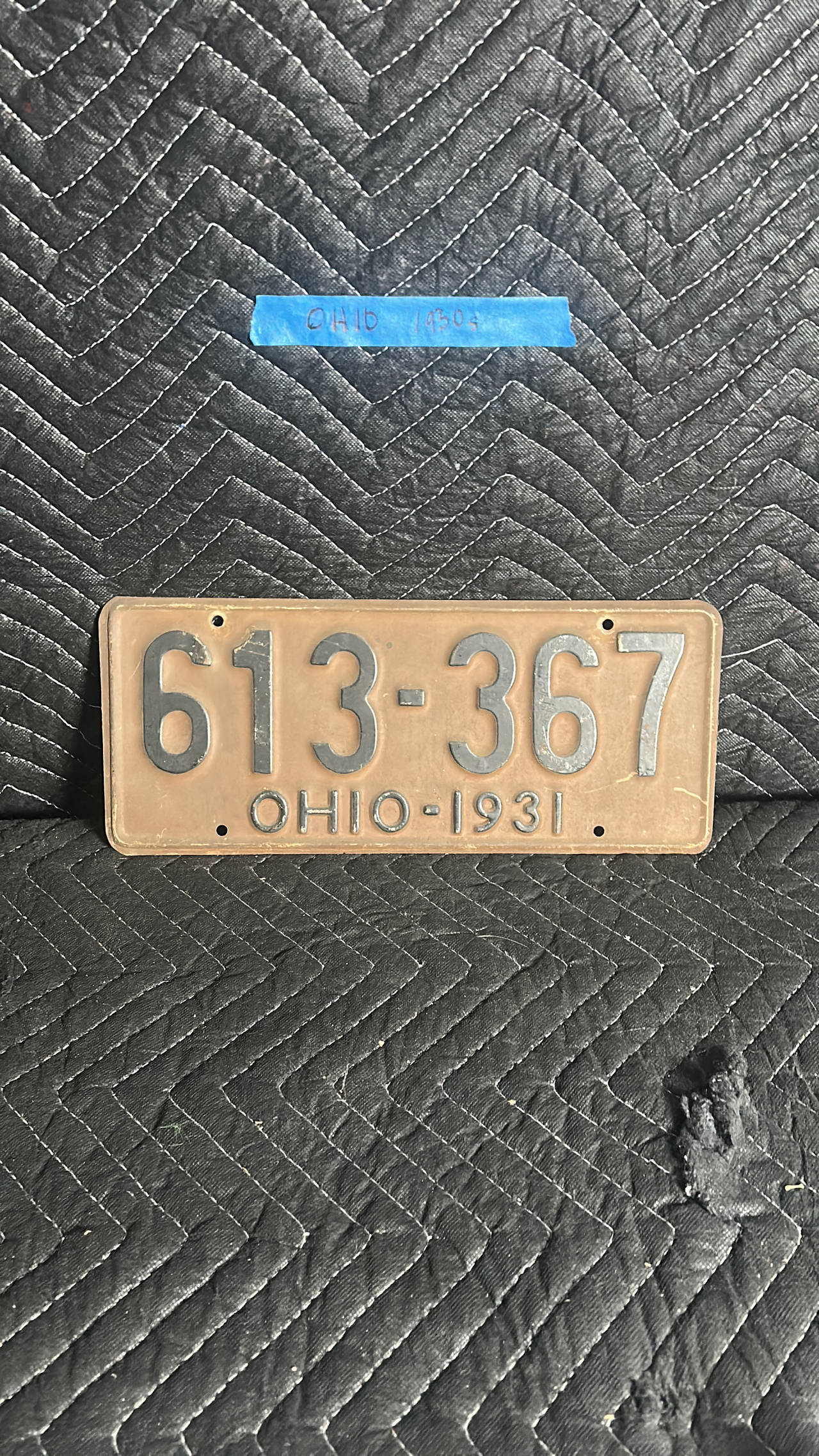1931 Ohio License Plate
