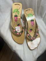 Woodies Hand Painted Rose Wooden Sandals - Image 6