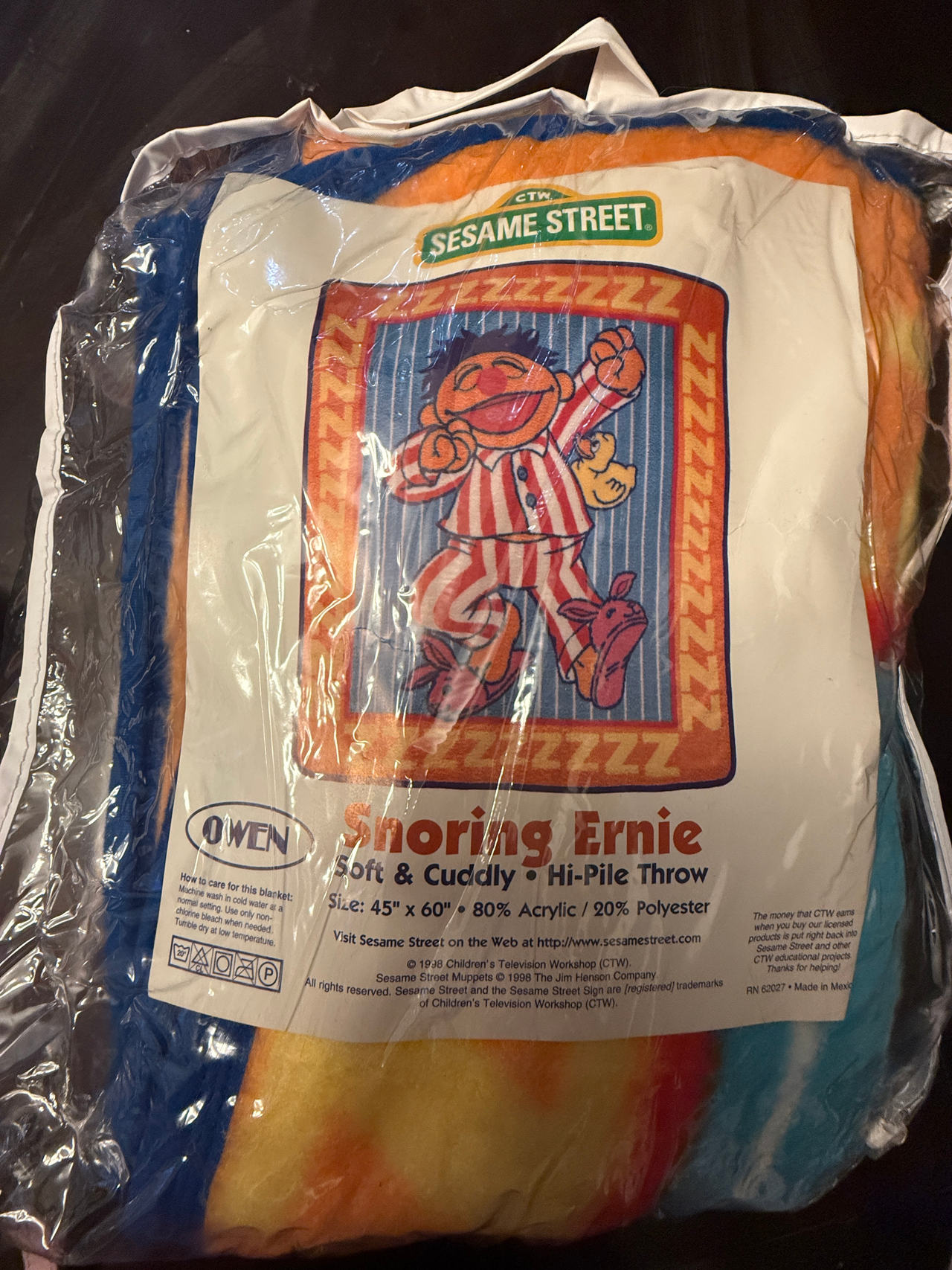 Sesame Street Snoring Ernie Soft & Cuddly Hi-Pile Throw