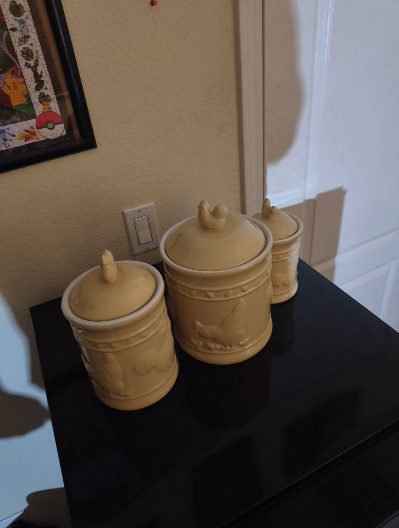 Ceramic Rooster Canister Set of 3