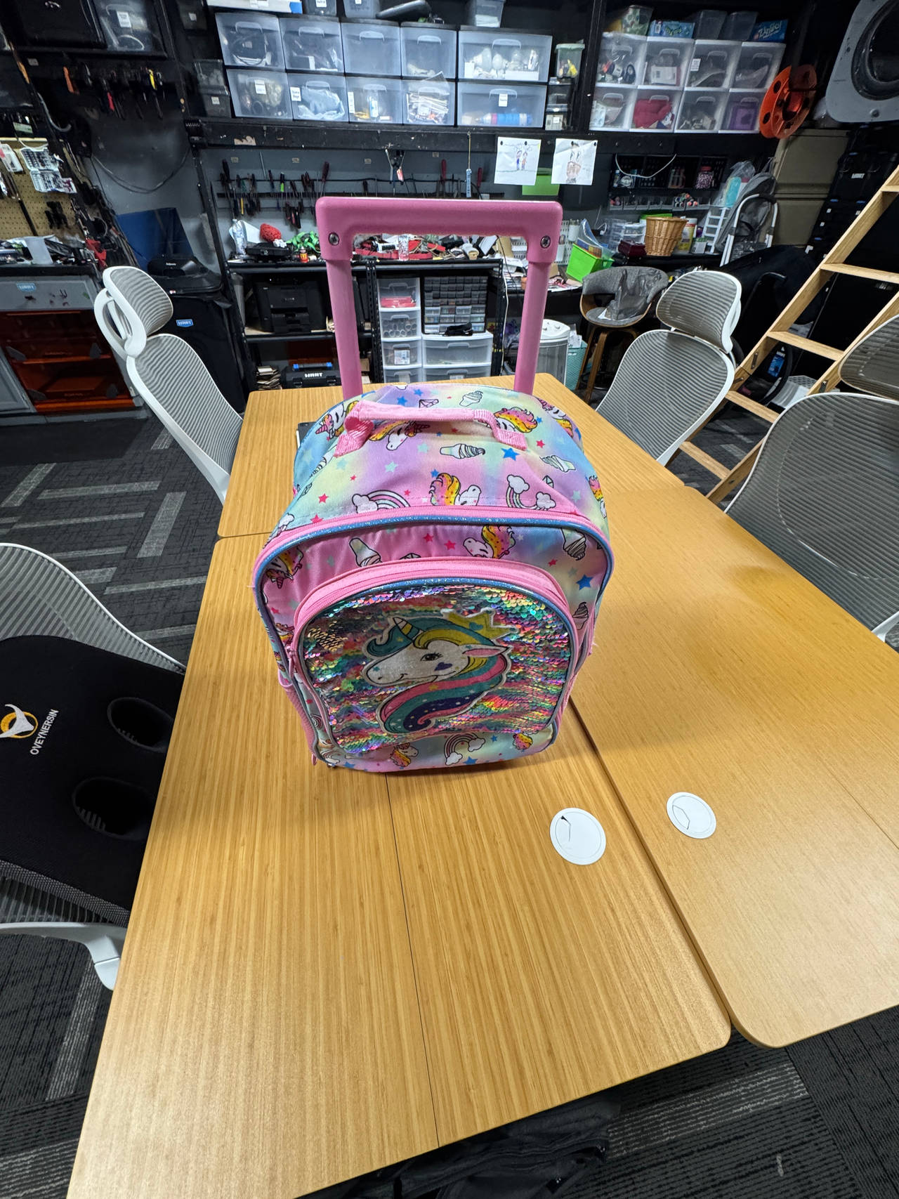 Justice Unicorn Sequin Rolling Backpack