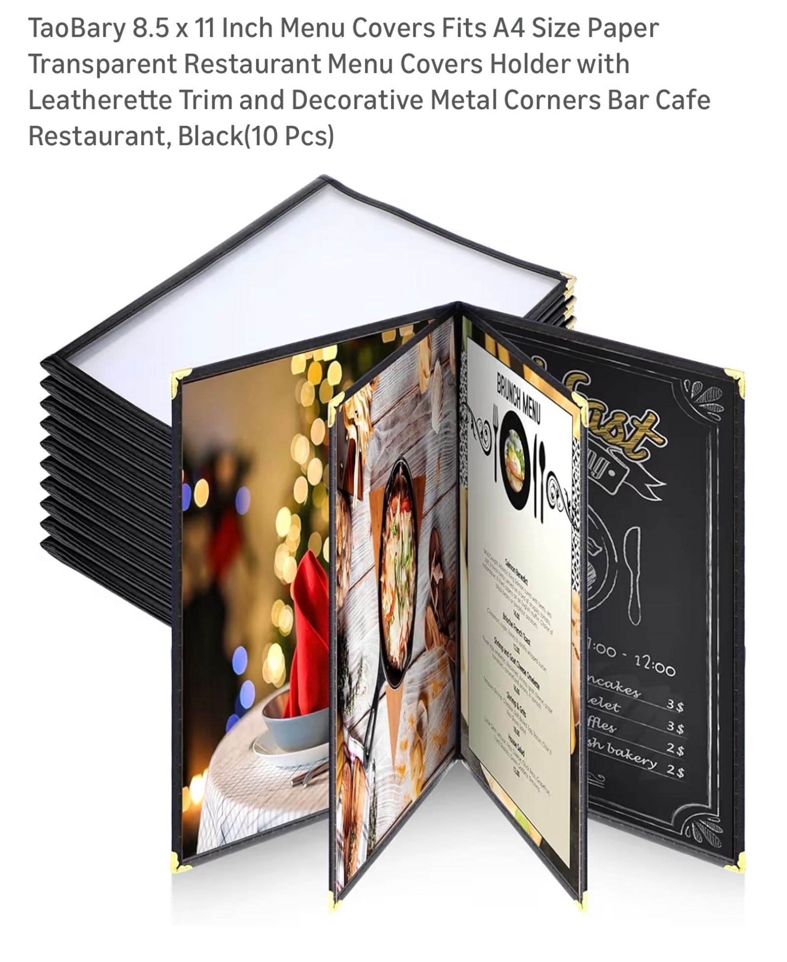 TaoBary 8.5 x 11 Inch Menu Covers 10 Pcs