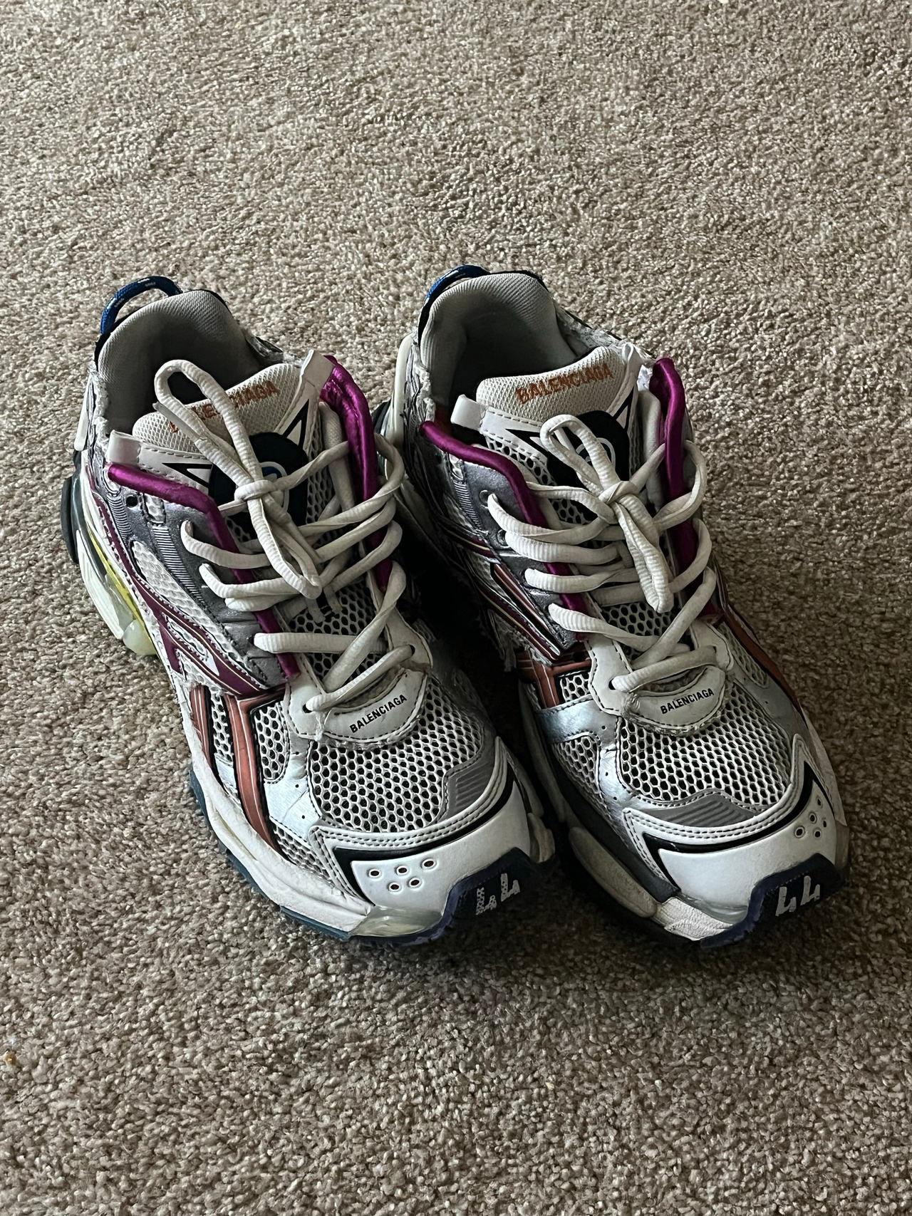 Balenciaga Runner Sneaker Silver Burgundy
