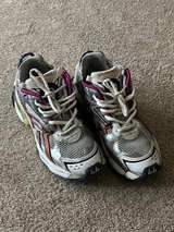 Balenciaga Runner Sneaker Silver Burgundy - Image 1