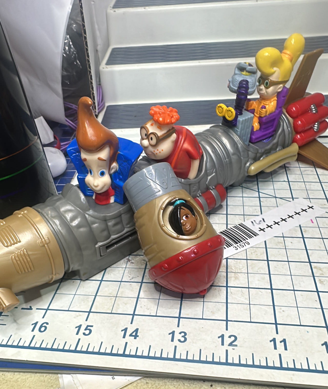 Vtg JIMMY NEUTRON genius rocket action figure bundle playset