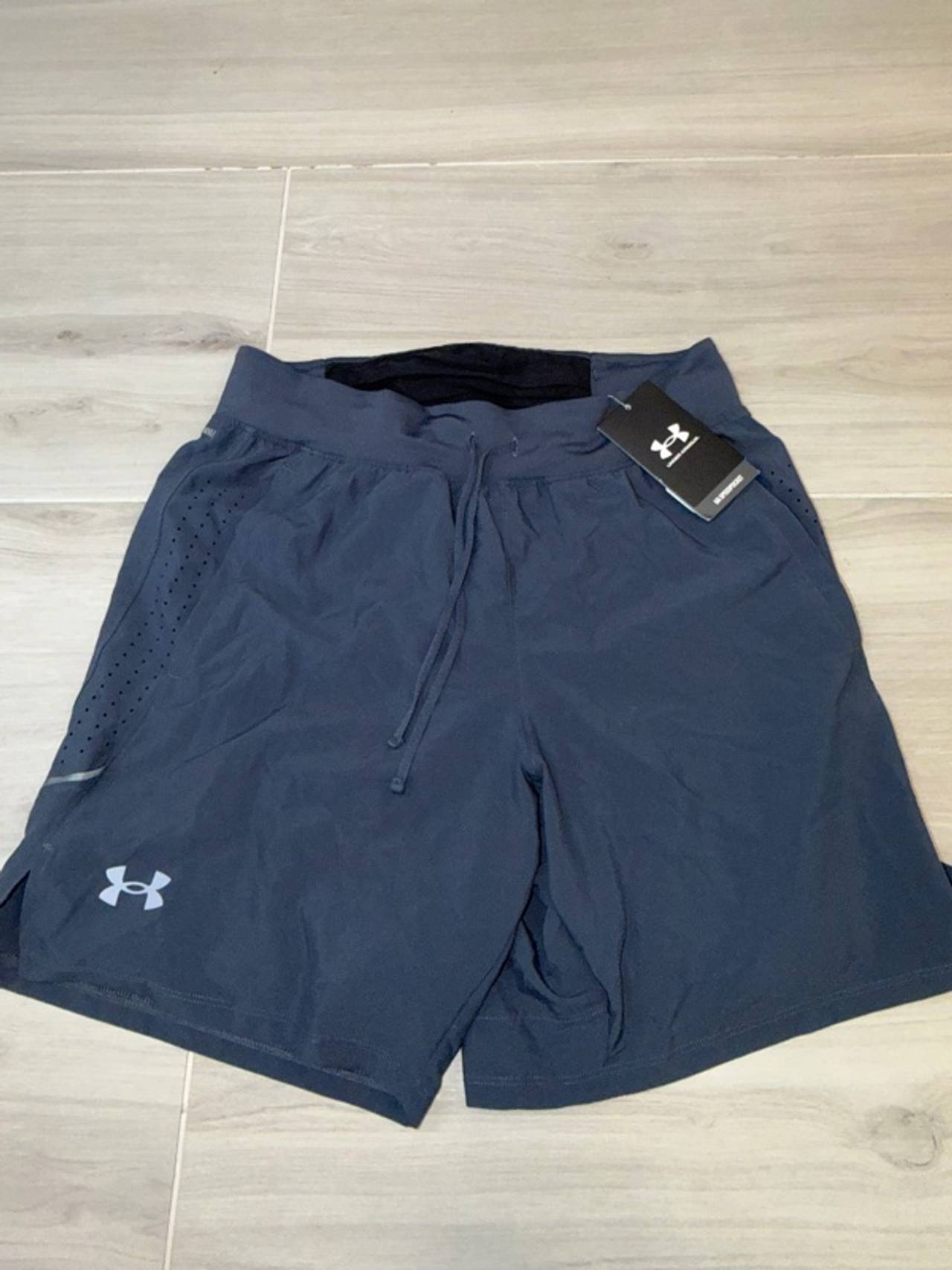 Under Armour SpeedPocket 9" Lined Running Shorts Blue Medium