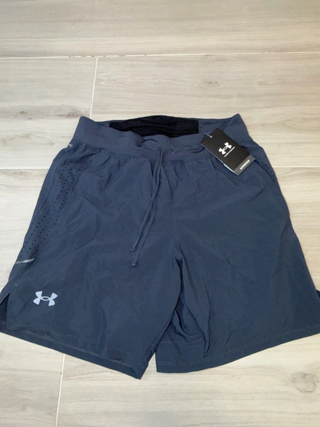 Under Armour SpeedPocket 9" Lined Running Shorts Blue Medium