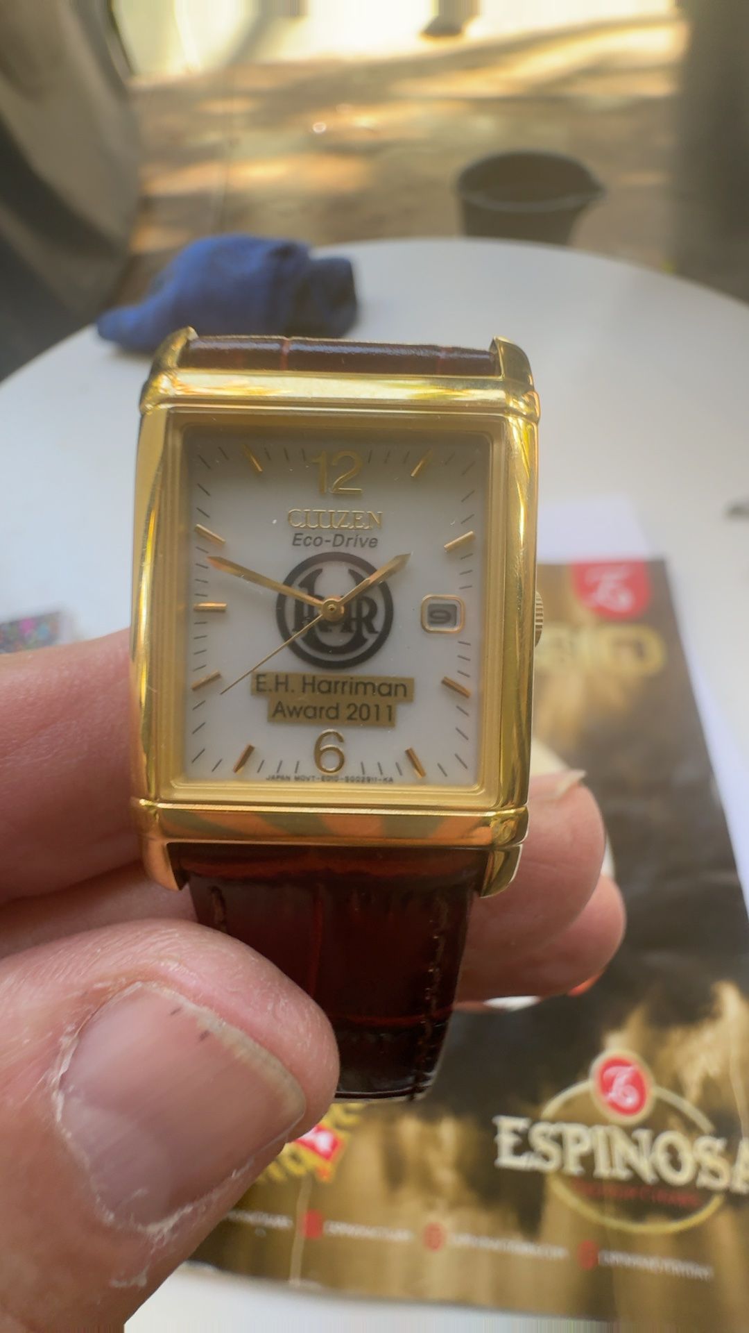 Citizen Eco-Drive Men's Watch Gold-Tone Leather Strap