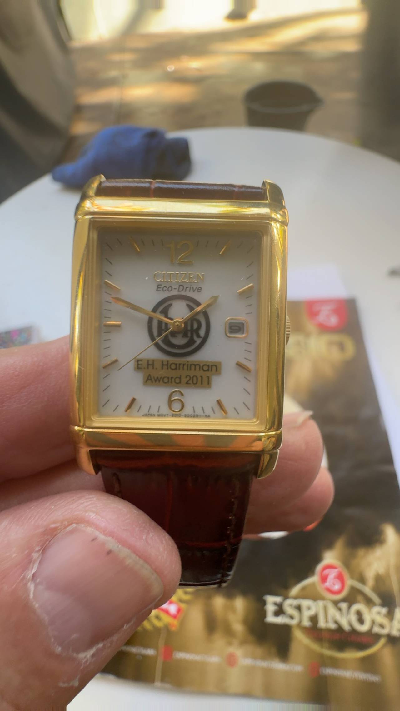 Citizen Eco-Drive Men's Watch Gold-Tone Leather Strap