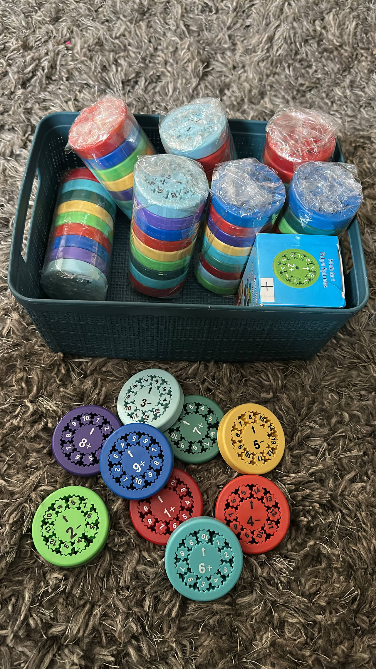 9 Sets Math Fact Fidget Spinners Addition & Subtraction Bulk Lot