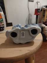 Vintage Iridescent Blue Ceramic Cat Figurine - Image 3