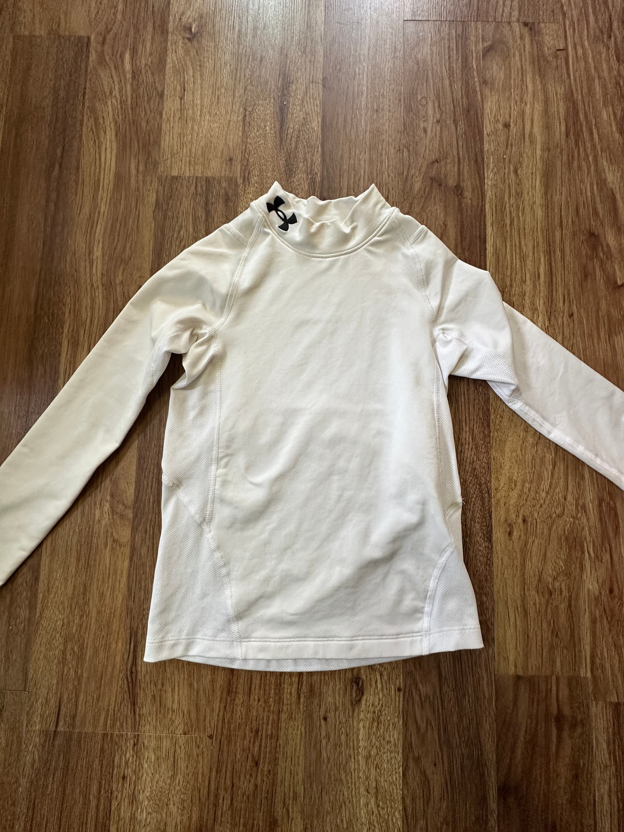 Under Armour ColdGear Long Sleeve Shirt Baseball Youth Small White 