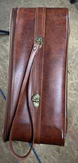 Vintage Style Brown Faux Leather Rolling Suitcase Carry On Luggage 4 Wheel - Image 6