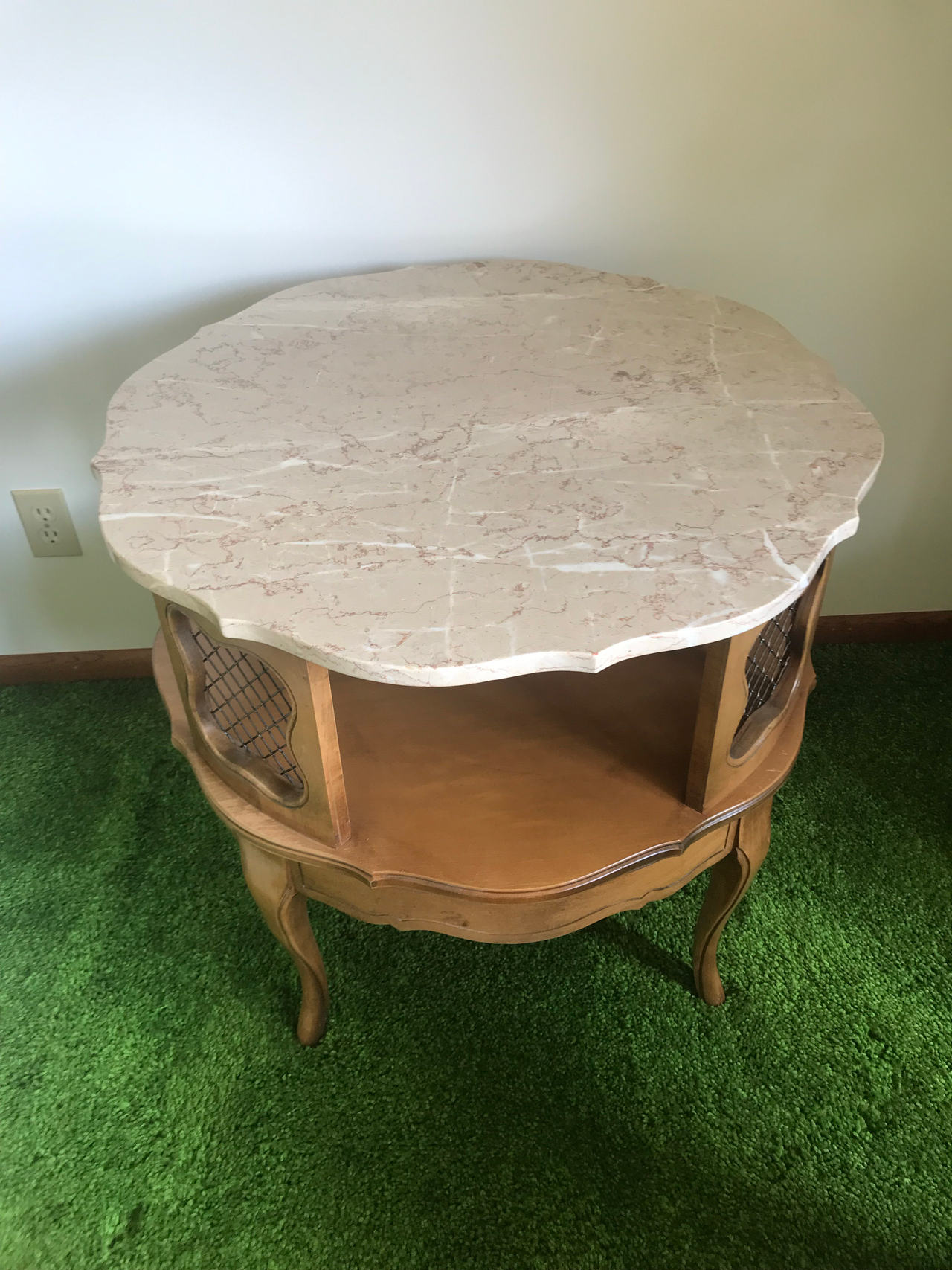 Vintage Marble Top Side Table