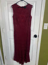 ENFOCUS STUDIO Burgundy Lace Maxi Dress, size 14 - Image 1
