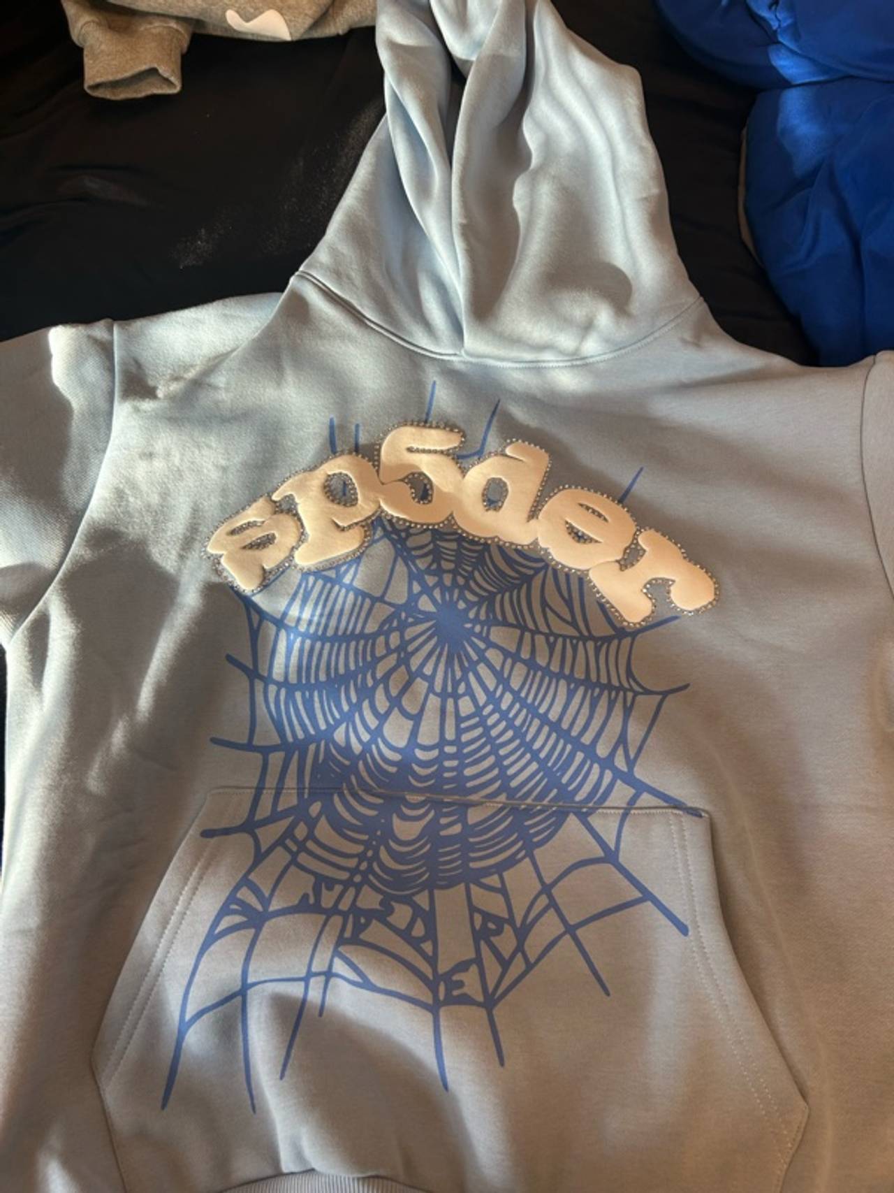Sp5der Web Hoodie Sky Blue