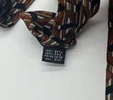 Vintage Z Inc Mens All Silk Tie Brown Black Geometric 58” x 4” - Image 3